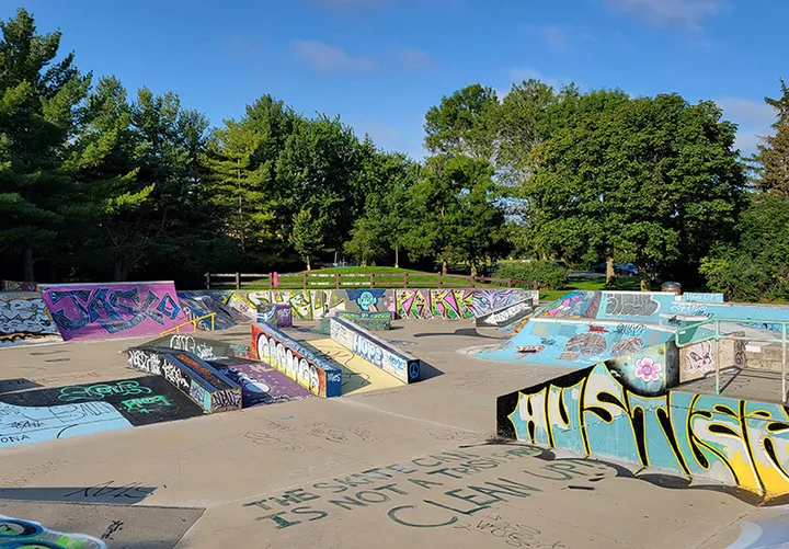 Shell Park skateboarding facilities.